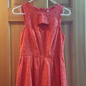 Peach Floral Summer Dress - Sleeveless